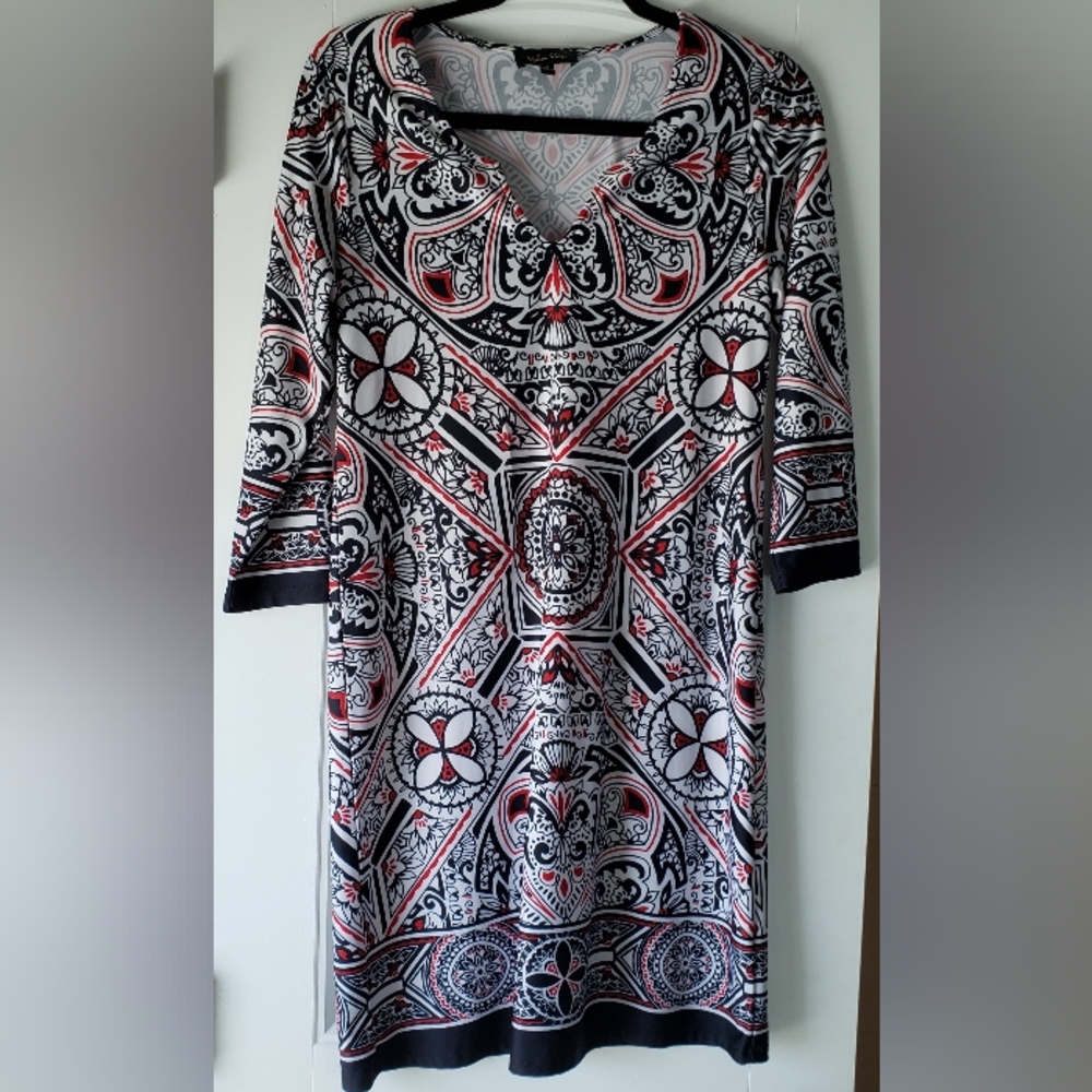 Melissa Paige Dress Black, White with Red Size Small